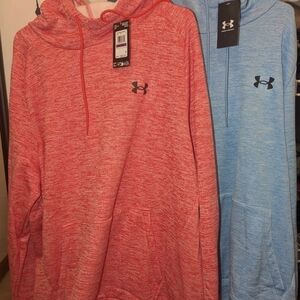 Under Armour Heathered Red and Blue Hoodies